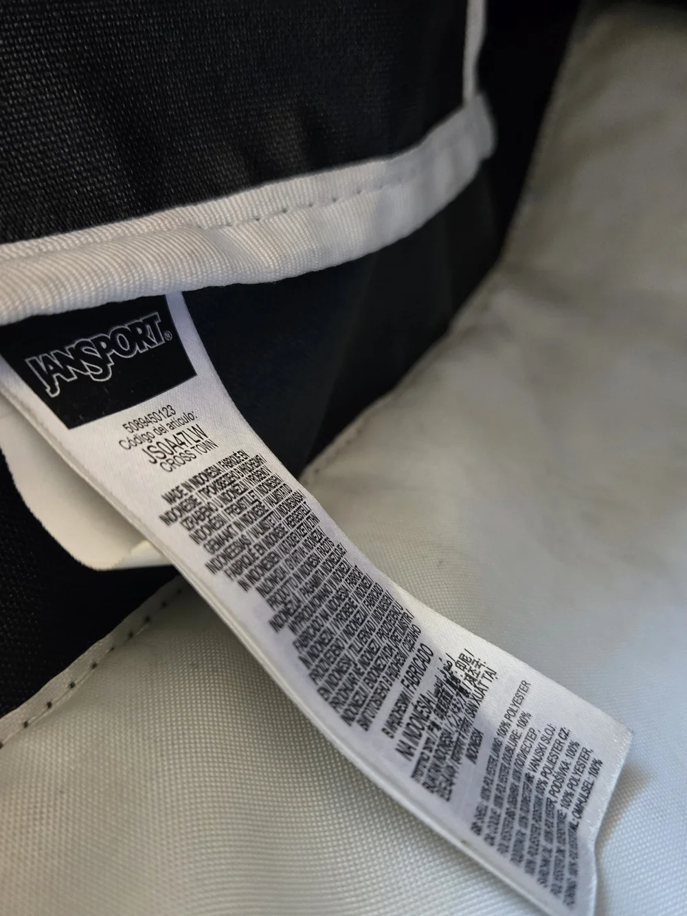 JanSport Black Backpack with Pathways Travels Patch - Men's Bag
